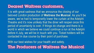closure ofwaitress musical
